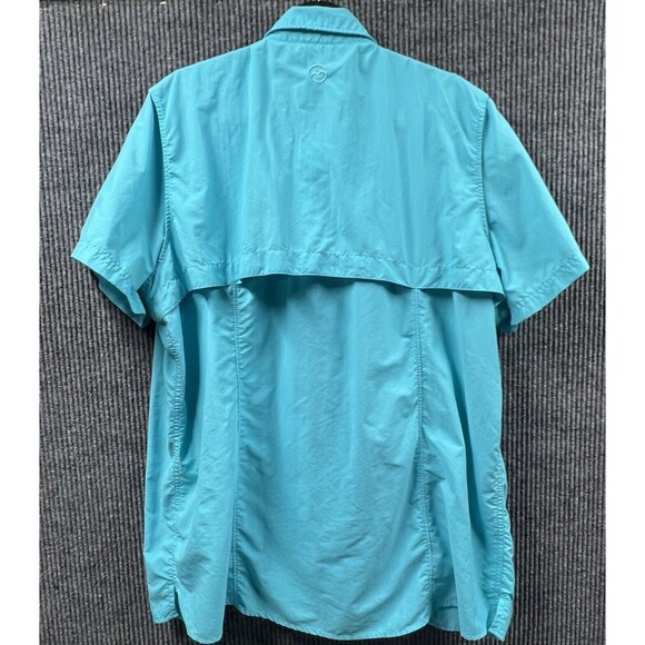 VTG Magellan Fish Gear Shirt Mens 2XL Aqua Blue Vented‎ Moisture Wicking Relaxed - Picture 6 of 16